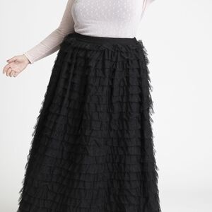 Eloquii maxi tiered ruffle skirt